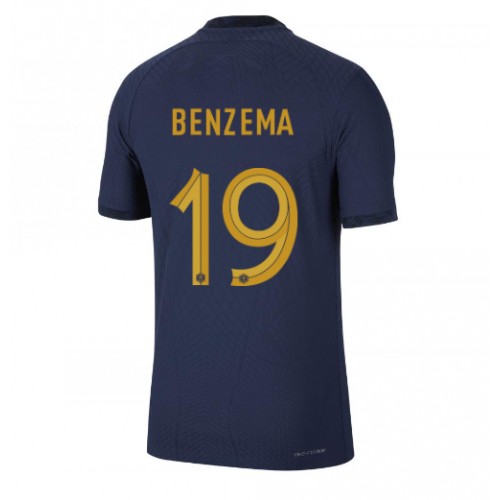 France Karim Benzema #19 Replica Home Stadium Shirt World Cup 2022 Short Sleeve